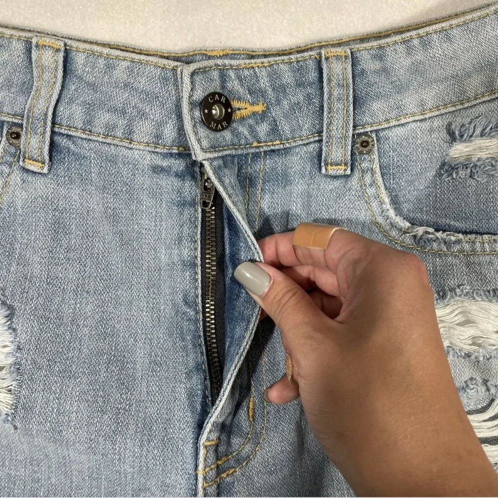 NWT $188 LF x Carmar Calla High Waisted‎ Distressed Denim Shorts [ SZ 26 ] #3914